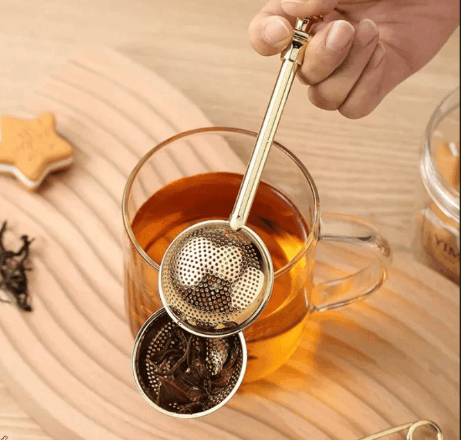 Old Harbor Tea Ball Infuser | Telescopic Tea Leaf Infuser with Handle | Tea Infuser | Made of Brass | Ideal for Loose Leaves | Green Tea Leaves Infuser | Reusable Tea Filter view 2