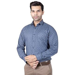 DUKUL Men'ss Printed Cotton Shirt Full Sleeve Regular Fit | Perfect for Formal & Casual Wear