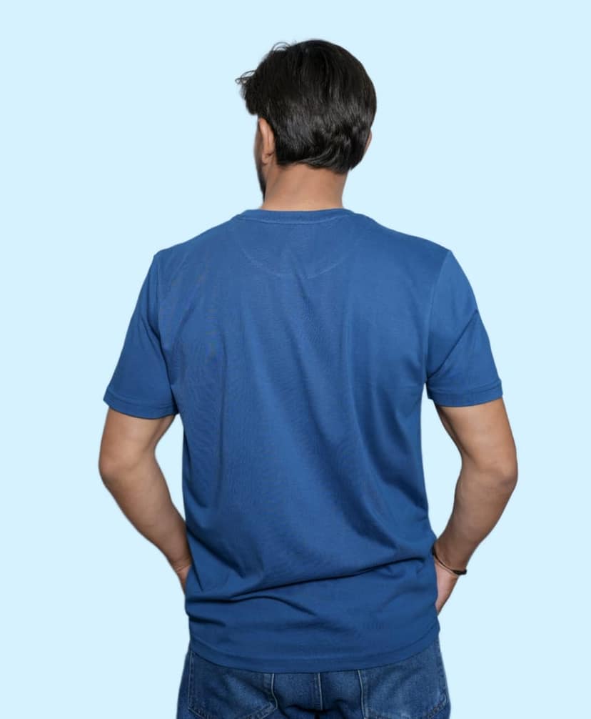 Premium Cotton Men's Classic Series Round Neck Half Sleeve T-Shirt by Rori | Solid Color | Made in India view 4