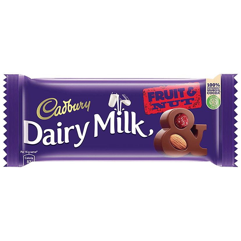 Cadbury Dairy Milk Fruit & Nut Chocolate Bar, 80 G view 2