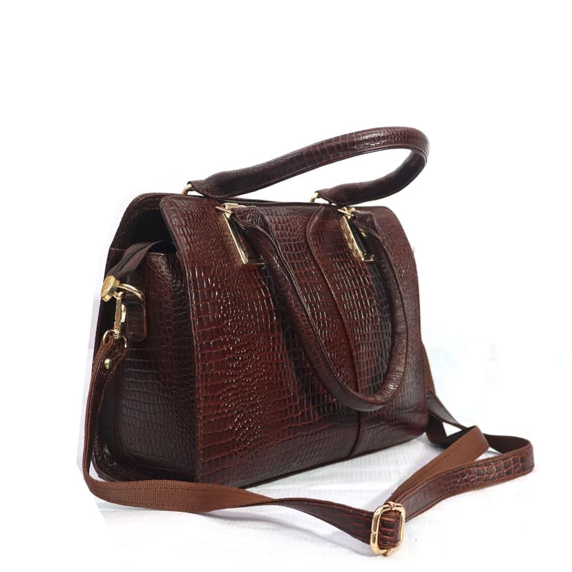 Fhs Genuine Leather Stylesh Women Handbag- Black view 4