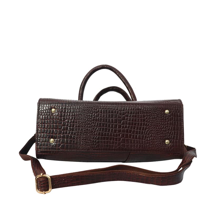 Fhs Genuine Leather Stylesh Women Handbag- Black view 5