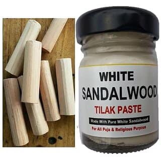 (Pack of 2) SnapSnop White Sandalwood Tilak Paste 50g Jar, Safed Chandan Tika/Tilak Made with Pure and Rare Safed Sandalwood with Spiritural Mantra. Ready to use Tilak. view 2