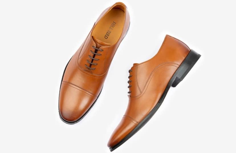 HILL BIRD Yenn Tan lace-up Oxford Leather Shoes for Men view 4