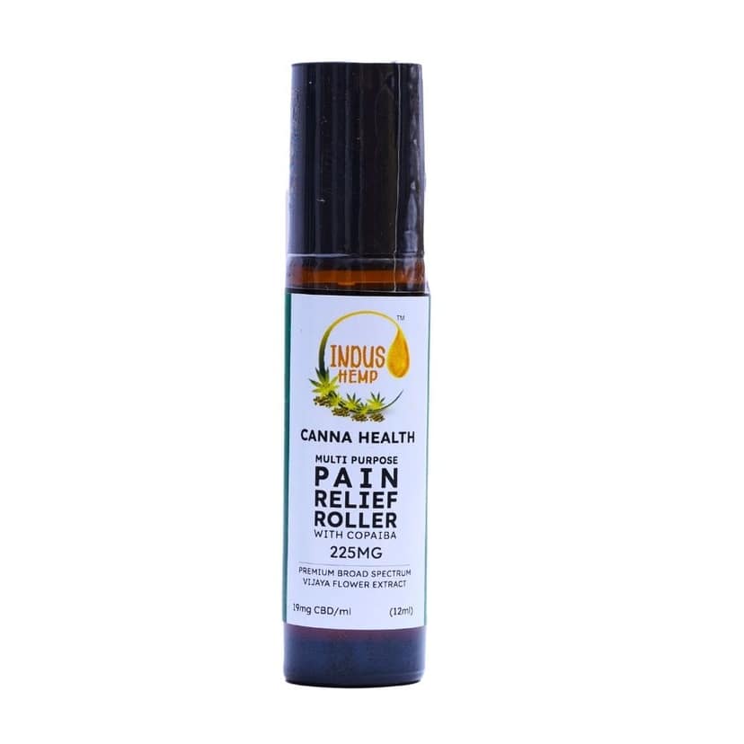 INDUS HEMP CANNA HEALTH | CBD PAIN RELIEF ROLLER | BROAD SPECTRUM CANNABIS (VIJAYA) FLOWER EXTRACT WITH COPAIBA | 225MG view 2