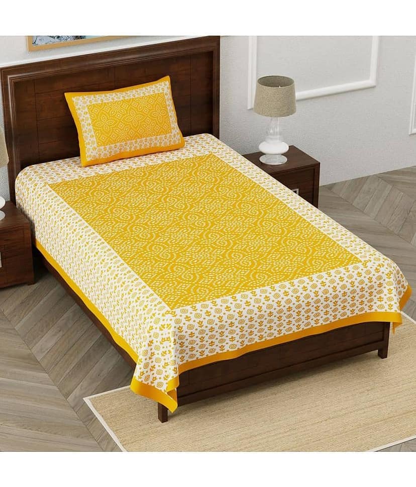 Uniqchoice Cotton Single Bedsheet ( Green )