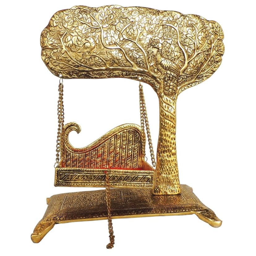 Aluminium Showpiece Laddu Gopla Jhula God Idol Statue (ASMAS426 D) view 3