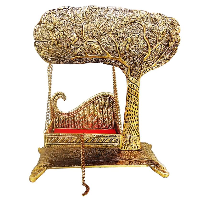 Aluminium Showpiece Laddu Gopla Jhula God Idol Statue (ASMAS426 D) view 4