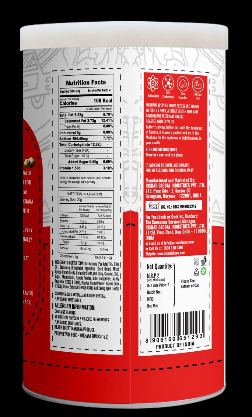 Mr Makhana Butter Tomato Roasted Makhana 21 g Healthy Snack Pack of 2 view 3