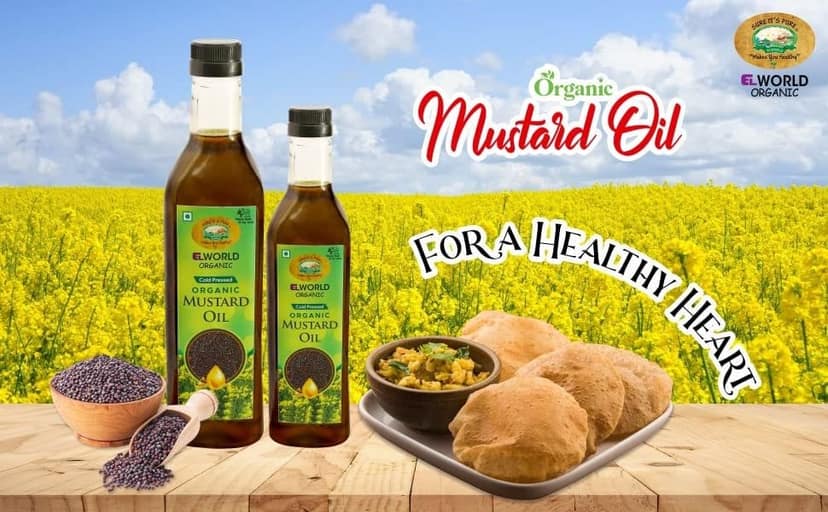 ELWORLD AGRO & ORGANIC FOODS Kachi Ghani Cold Pressed Mustard Oil -1 L view 3