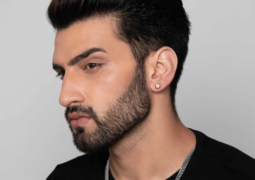 Hexadic Bezel Men's Ear Stud (1 Pc Only) view 5