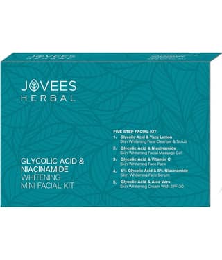 Jovees Herbal Glycolic Acid & Niacinamide Whitening Mini Facial Kit For Brighter 53g (Pack of 1)