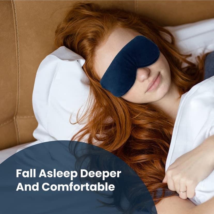 Sleepsia Eye Mask, Ultra Soft Night Mask, Stretchable Sleeping Mask, Blindfold Comfortable Unisex Smooth Adjustable Travelling Nap Suitable Mask (Blue) view 4