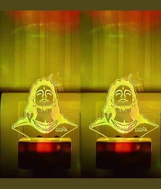 DIONA Night Lamp Shiva Adiyogi Sadhguru 3D Illusion Home Decor Led Night Light