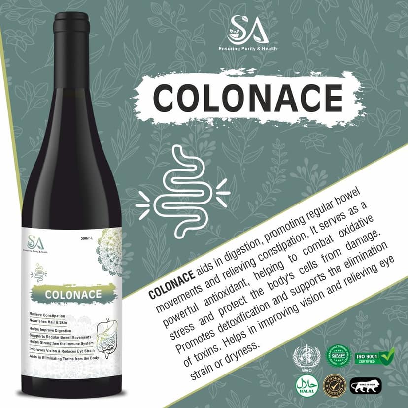 COLONACE(Ayurvedic Syrup to improve digestion, helpful in constipation, 500ml) view 2