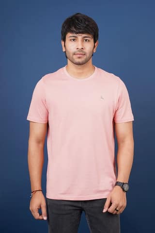 Men's Rose Tan Pima Cotton Crew Neck with Logo