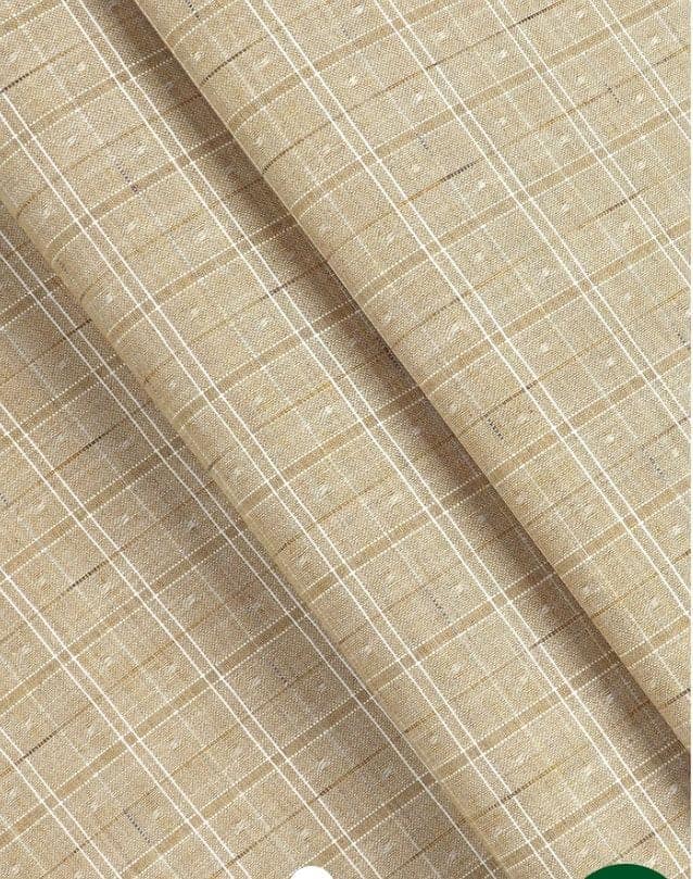 JHANSI DEVI KHADI- Cream Linen Fabric view 3