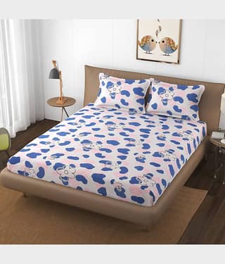 Apala Microfiber Double Bedsheet ( Blue )