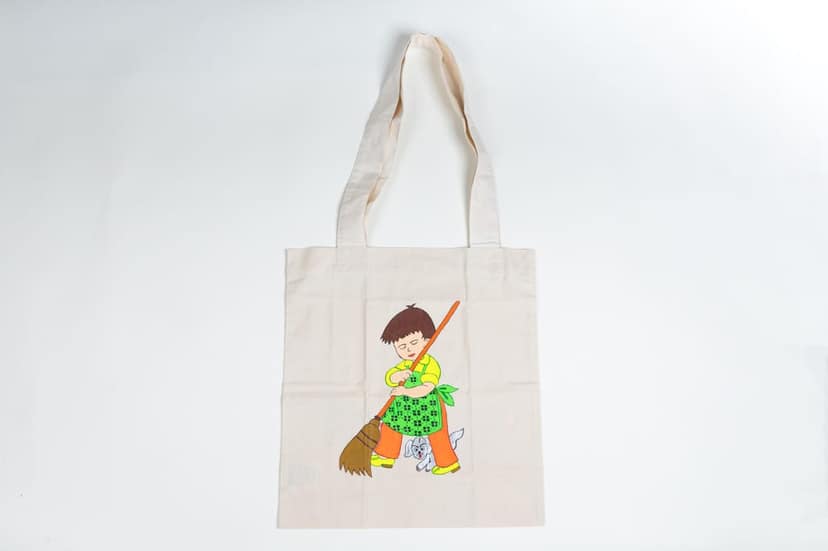 Handmade Fabric Painting Tote Bag 1 Piece each view 2
