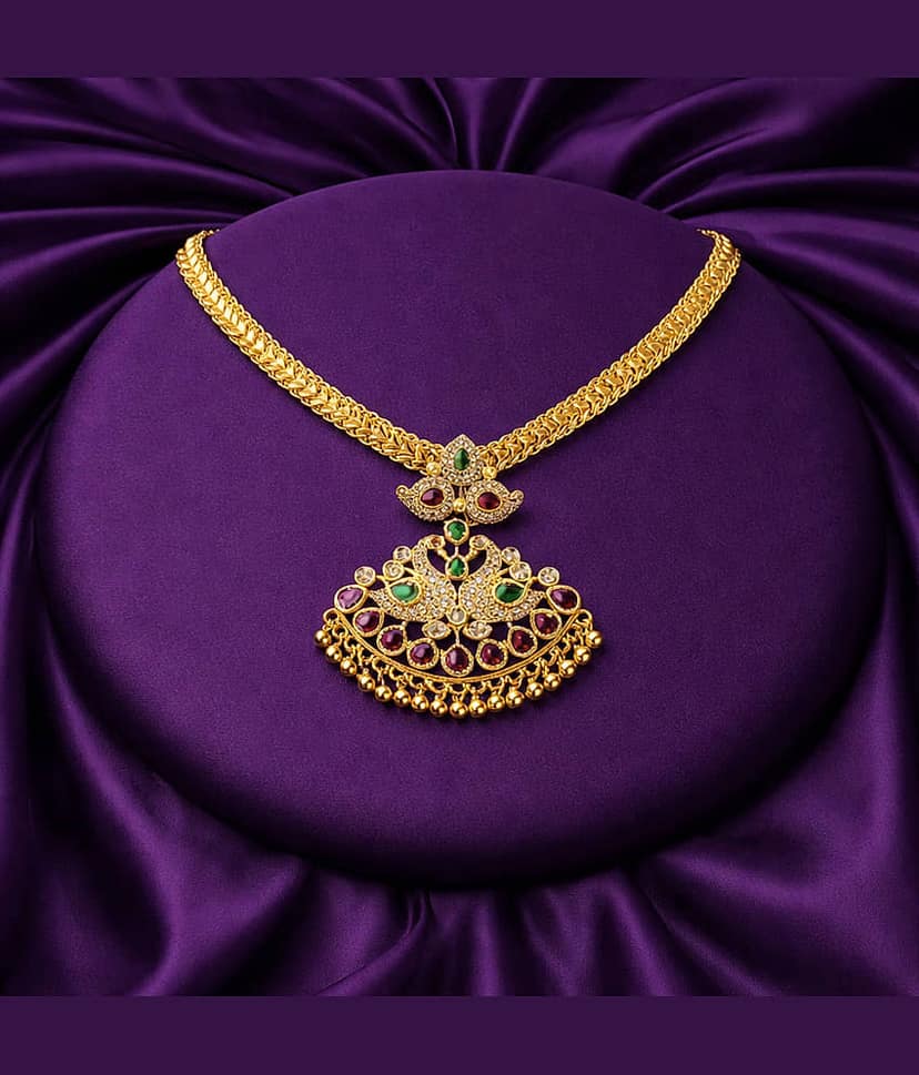 ROFARWORD Gold Brass Necklace Set ( Pack of 1 )