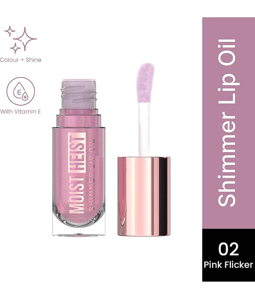 Swiss Beauty Moist Heist Shimmer Lip Oil , 4.8 g, Pink Flicker