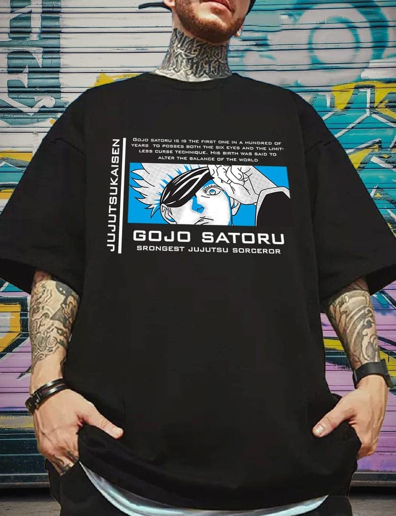 SCOTT FINCHER Men's Black T-Shirt with a Graphic Anime Print : AA(ARN)BLACK_156 view 4