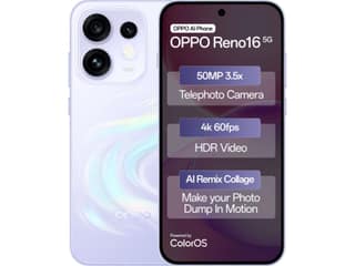 Oppo Reno 16 5G Smartphone, 12GB RAM, 256GB Storage - Stellar Purple