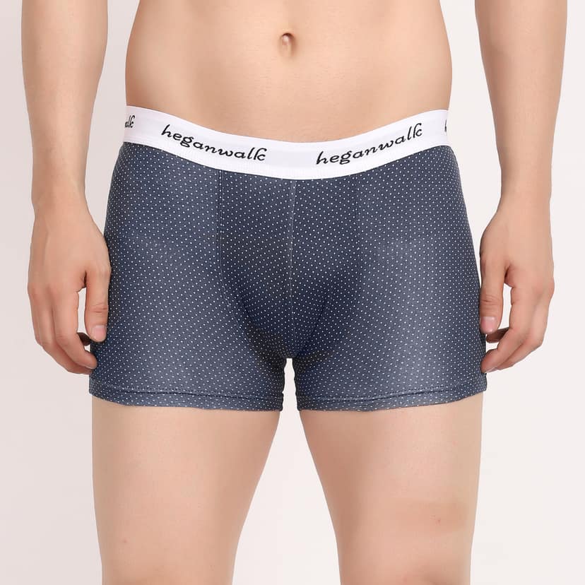 X-BOLD Printed Soft Trunks- Blue/White Dot view 2