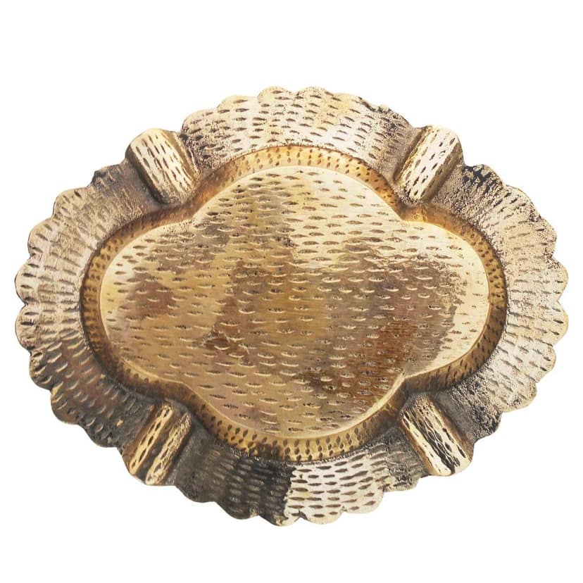 Handcrafted Brass Ashtray | Handcrafted Decorative Smoking Tray, Height : 0.8 Inch (ZMAS382 F) view 3