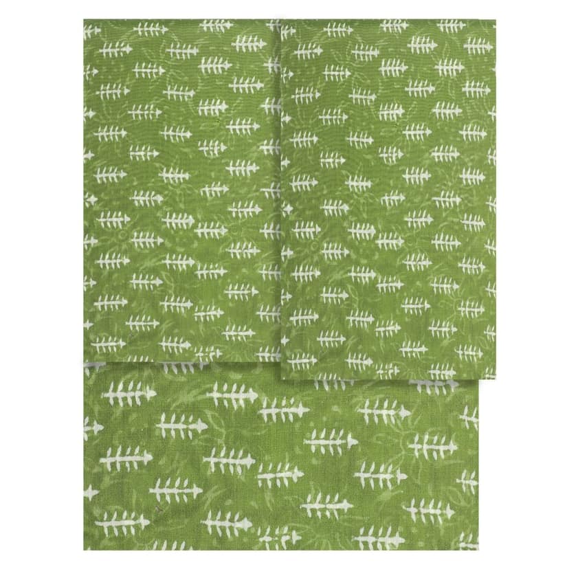 HANDLOOM CHANDERI 03 PCS DABU PRINTED SUIT (SKU - 1RDS07101220 Suit 46) view 4