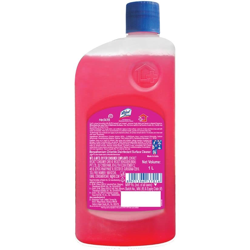 Lizol Disinfectant Surface & Floor Cleaner Liquid, Floral - 1 L view 2