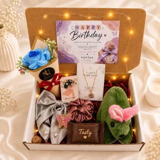 NOVVAA Artificial Flower, Flower Bouquet, Gift Box, Gre...