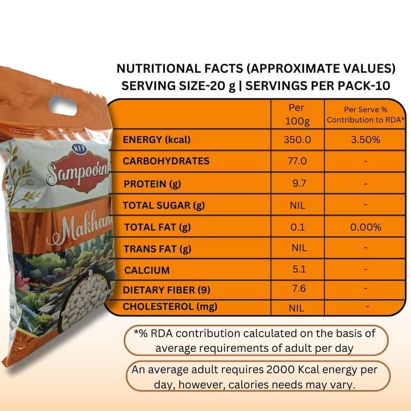 NFP SAMPOORNA NFP Sampoorna foods Plain Makhna 250g (foxnuts) view 3