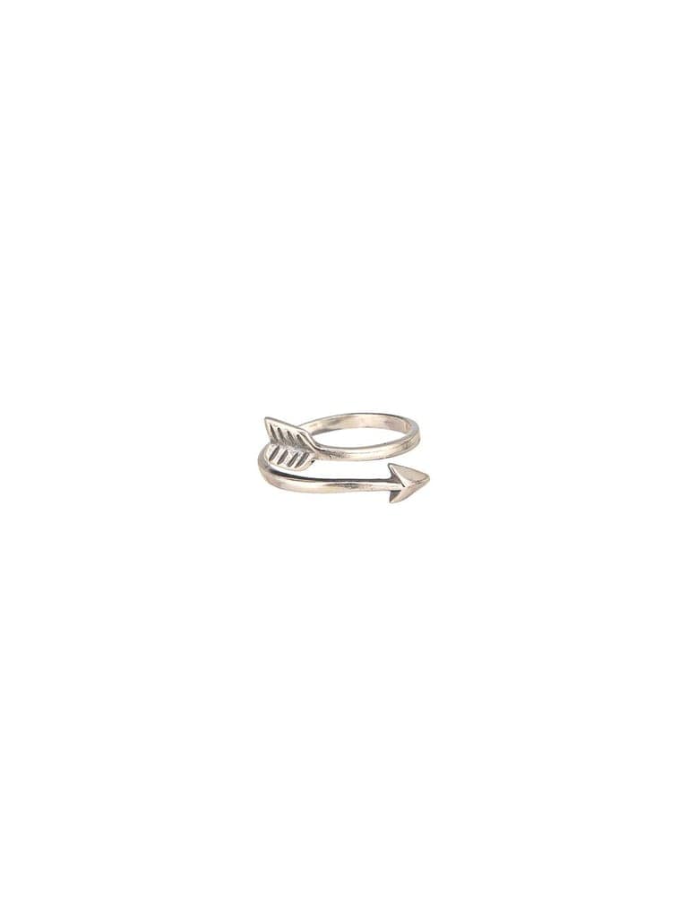 925 Sterling Silver Oxidised Dailywear Minimal Trendy Arrow Adjustable Finger Ring view 10
