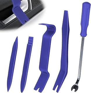 5PCS Auto Trim Removal Tool kit, Car Clip Pry Tools Kit No Scratch Plastic, Car Door Panel Rivet Pliers Tool Kit, Automotive Interior Fastener Puller Remover Body Repair Set for Car