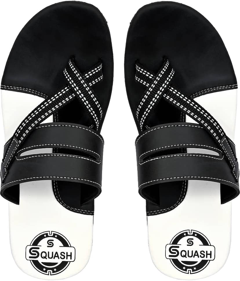 Squash - Black Men's Leather Slipper view 2