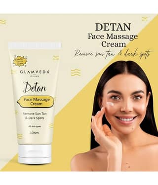 Glamveda De-Tan Face Massage Cream| Removes Sun Tan & Dark Spots 100gm