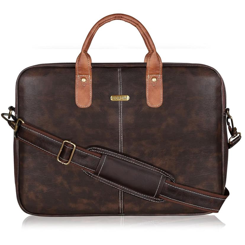 LOREM Brown Color faux leather 10L Laptop Messenger Bag For Men & Women BG72