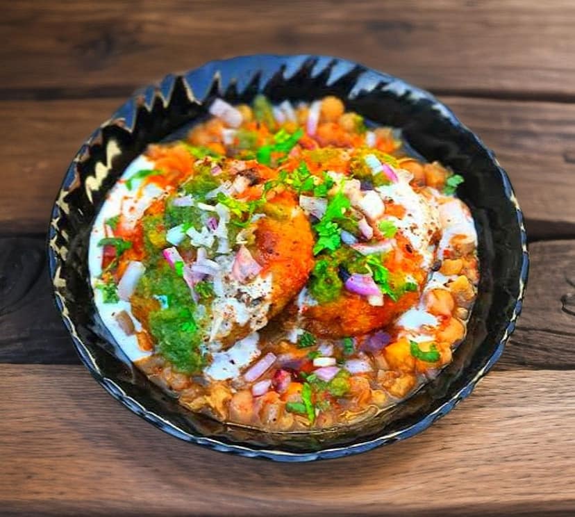 Cutlet chana chaat