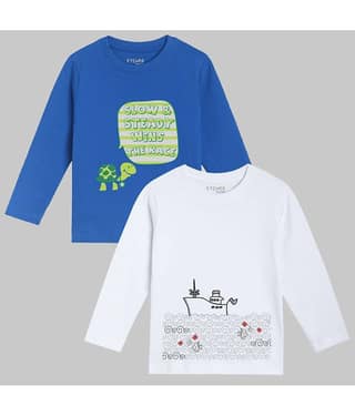 ETCHED DESIGN Pack of 1 Boys Cotton T-Shirt ( Multicolor )