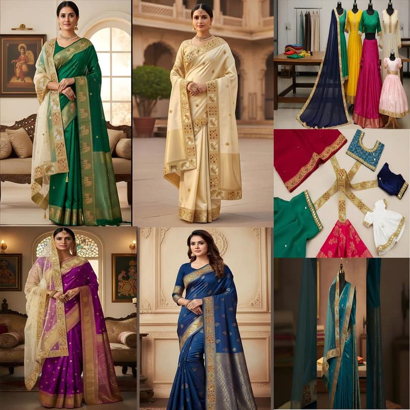 Saree Lace Border, Gora Patt Lace Trim, Sewing Ribbon Roll, Embroidery Material, Designer Lace, Golden Lace, Zari Border, Fancy Heavy Lace, 3 inch width 9 Mtr Length Multi Colour Thread and Gold Zari Umbrella Design Cutwork Laces for Dupatta Dress view 5