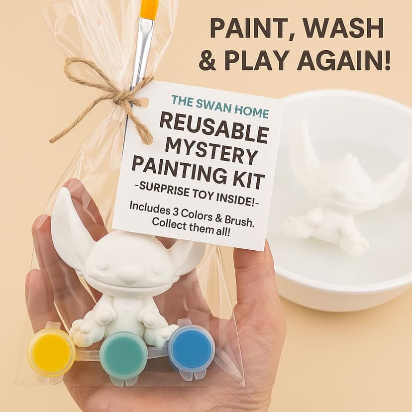Reusable Kids Painting Kit – Washable DIY Paint Toy for Children | Mystery Figurine Set with Colors & Brush | Creative Art Craft Kit for Kids