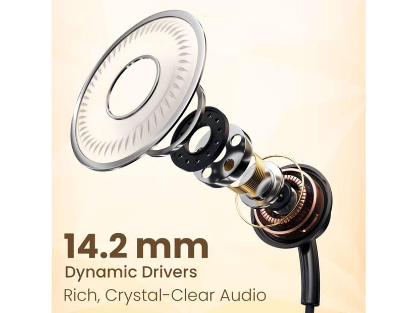 Portronics Conch Sigma 14.2mm Dynamic Driver, Unique in Ear Earbuds, In-Line Mic, All Type C Devices - Black view 4