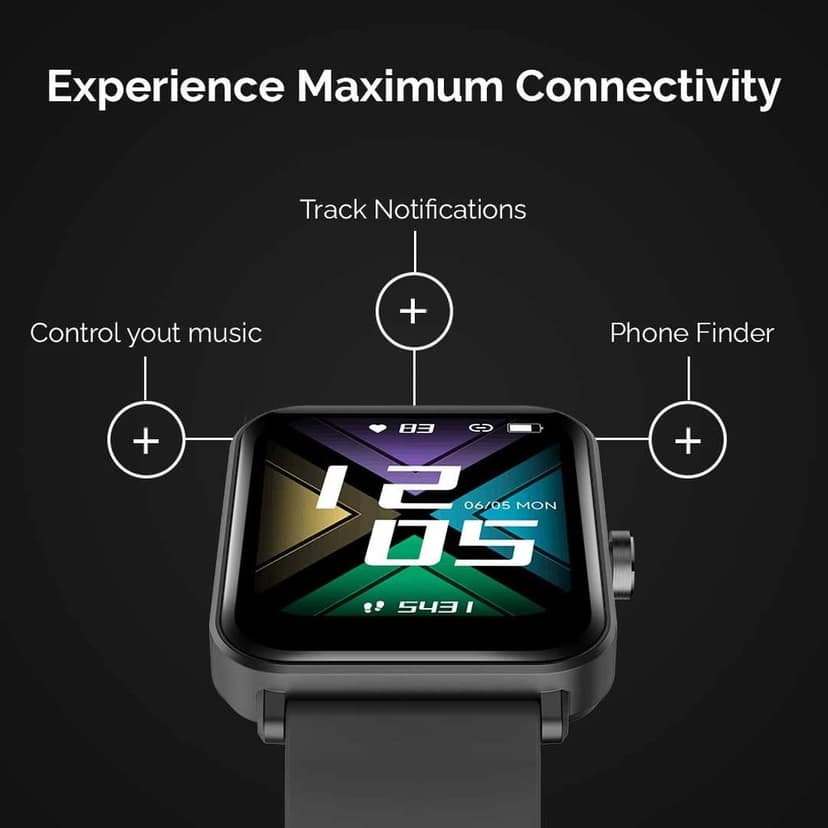 GOQii Newly Launched Smart Vital MAX HD Display Smart Watch with 5 lakhs Health Insurance & 1 lakh Life Insurance with SpO2, & Free 3 Months Personal Coaching view 6
