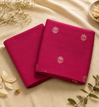 Handloom Chanderi Silk 2 Piece Dress Material