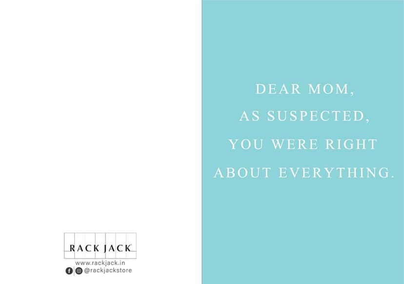 Rack Jack mother's day funny greeting card - mom is always right view 2