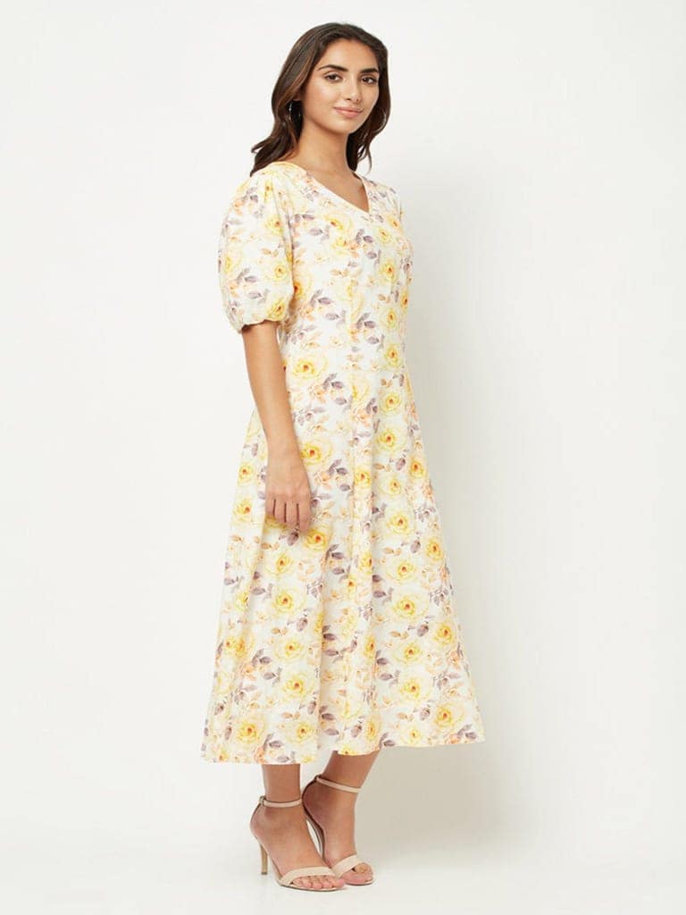 Blossoming Linen Maxi Dress view 3