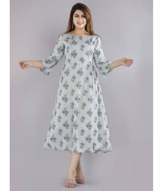 EXPORTHOUSE - Multicolor Rayon Women's Flared Kurti ( Pack of 1 )