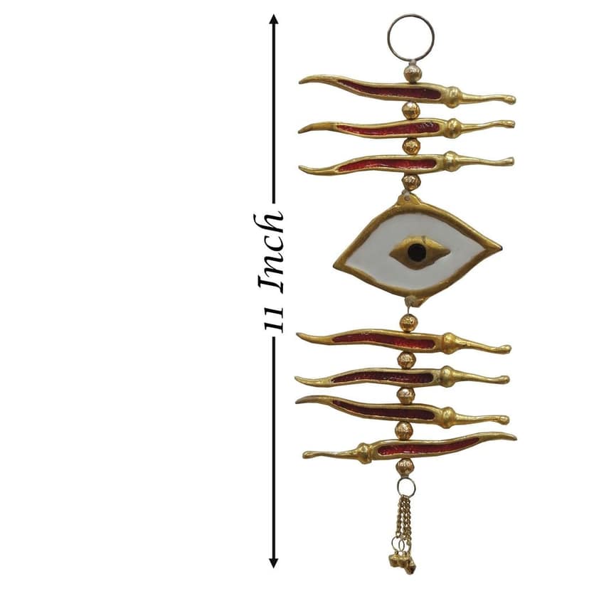 Aluminum Showpiece Nibu Mirchi Eyes Statue (ASMAS079) view 2