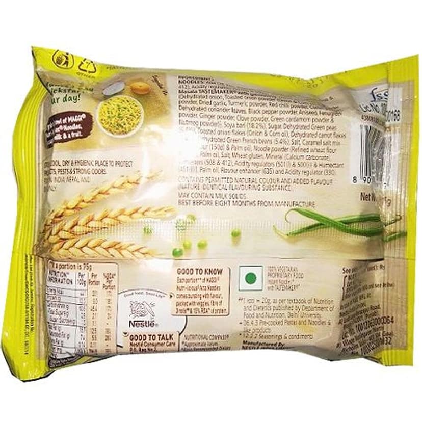 Maggi Atta Noodles, Vegetable Masala, Pouch, 80G view 2